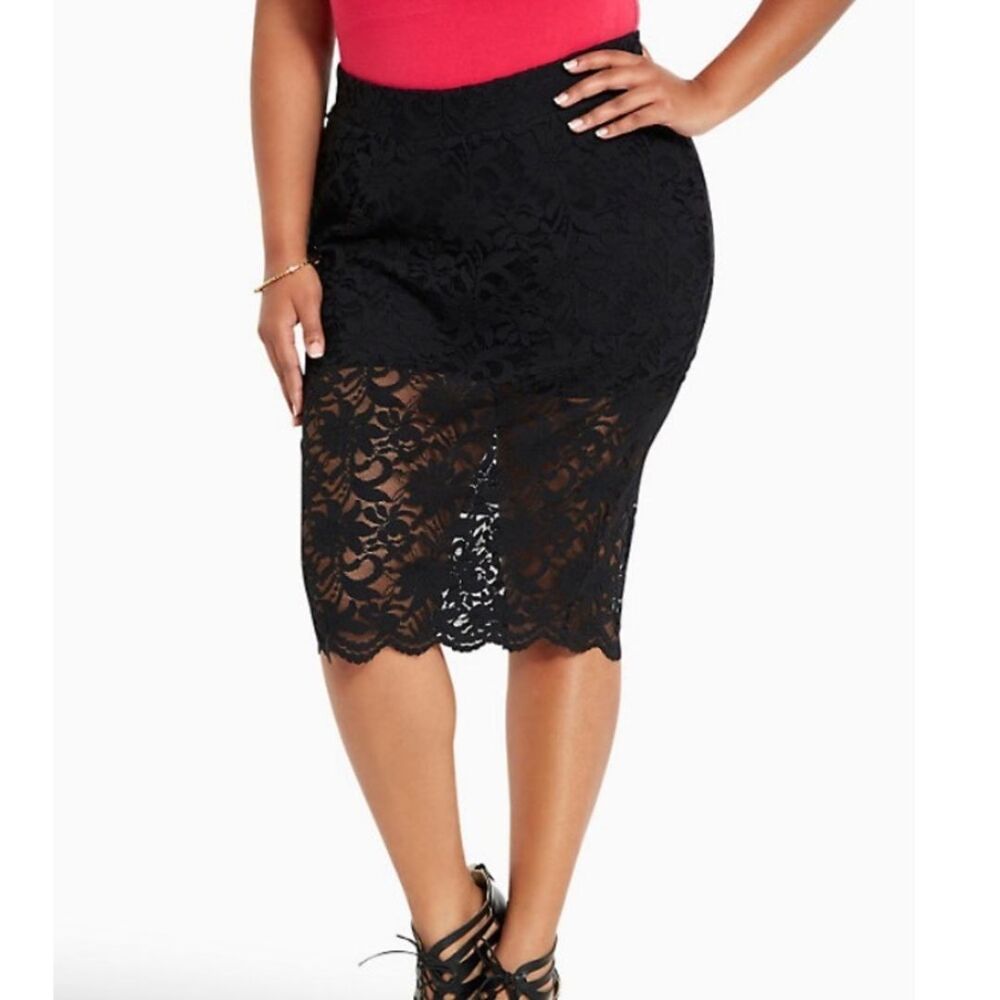 Torrid Black Lace Pencil Skirt Shorts Liner Plus Size 26 New